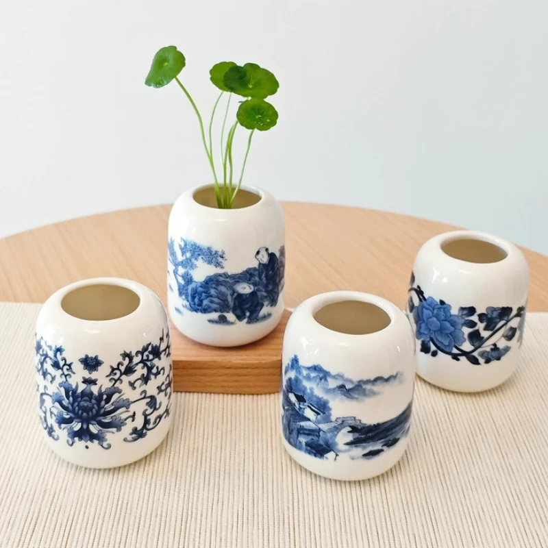 

Ceramic Mini Vase Antique Blue and White Porcelain Flower Vase Home Shelves Bedroom Living Room Ceramic Table Decoration Vase