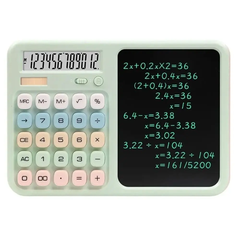 12 Digit Display Writing Tablet Calculator Large Button Design Dual Powered Accounting Calculator with Pen Slot Smooth Writing