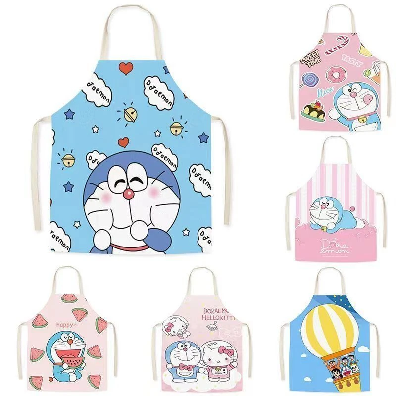 

Cartoon Doraemon Apron Cute Ins Style Cleaning Waistband Kitchen Restaurant Essential Children'S Studio Smock