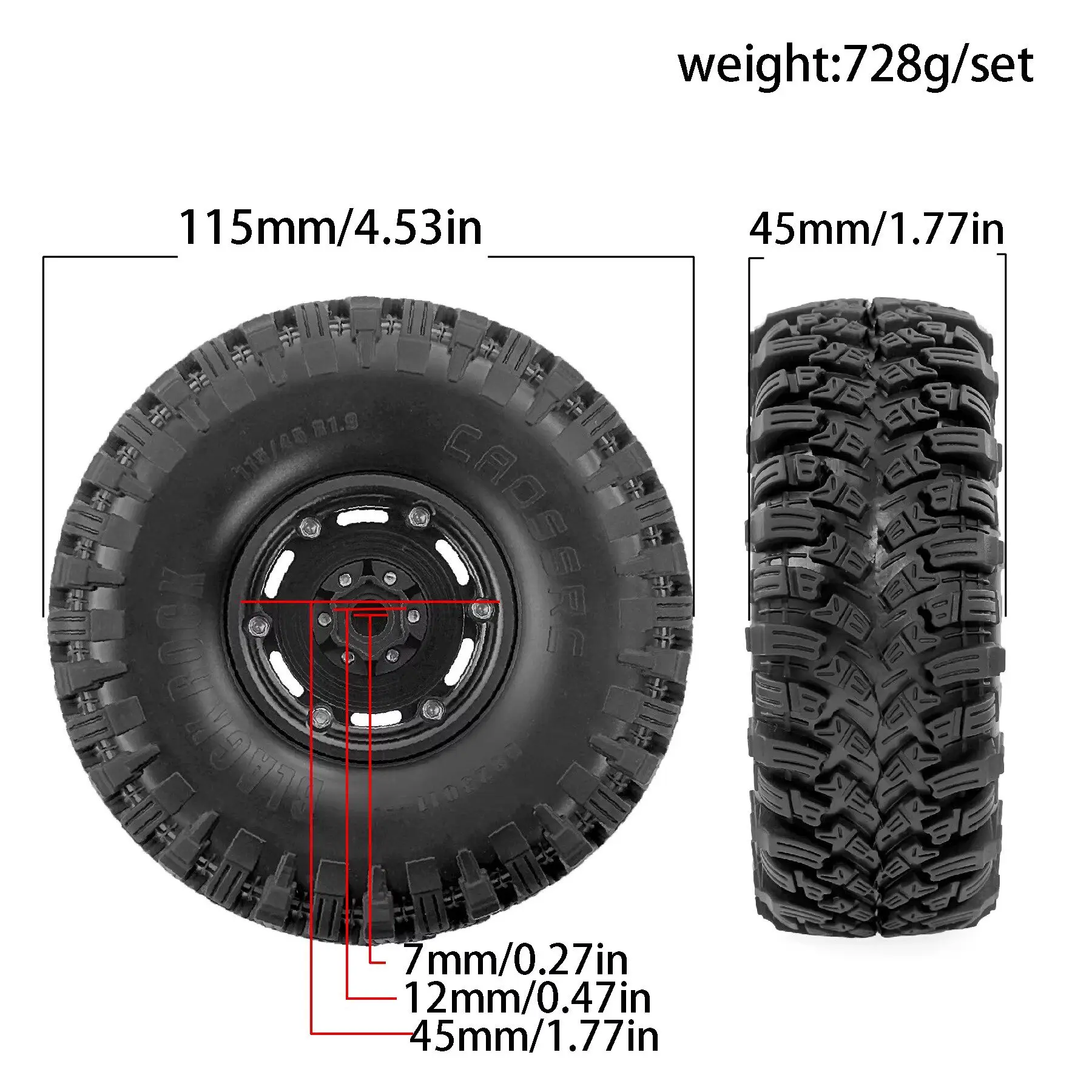 Red Spider 1.9 Inch Metal RC Wheels And Tires For 1/10 Scale RC Crawler RGT LC76 LC80 Yik 4017 TR4 Off Road Vehicle