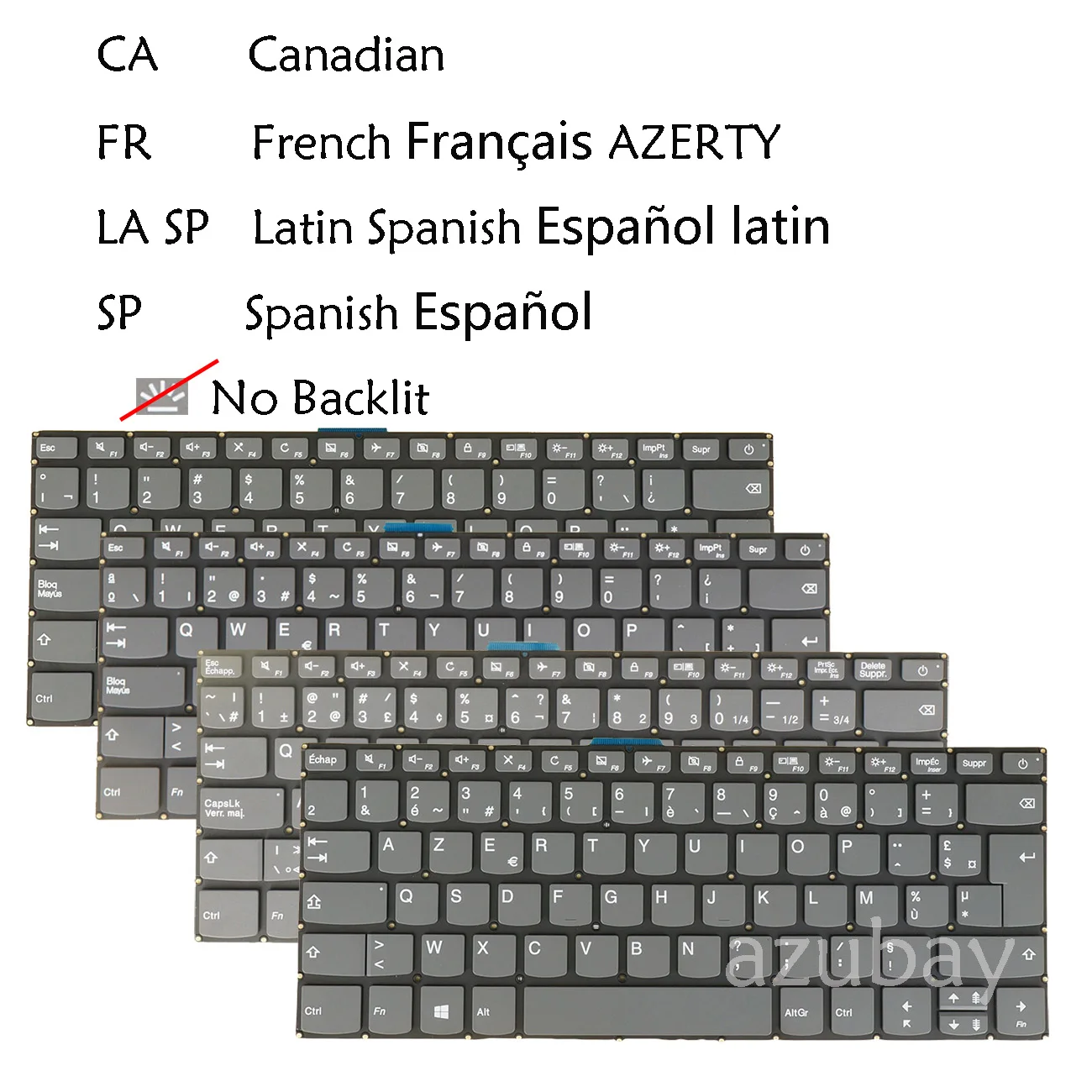 Canadian French AZERTY LA Spanish Keyboard For Lenovo Ideapad 330-14ast 330-14ikb 330e-14ikb 330-14igm 330e-14ast 330h-14ast