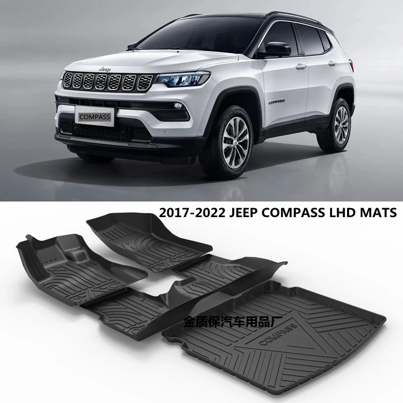 

Использование для 2017-2024 Jeep Compass автомобильный ковер Compass AllWeather автомобильный коврик Полный комплект подходит для компаса водонепроницаемый автомобильный коврик