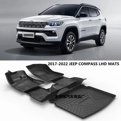 Use for 2017-2024 Jeep Compass car carpet Compass AllWeather car floor mat Full Set Fit For Compass waterproof car floor mat