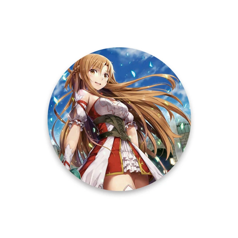 أنيمي السيف الفن على الانترنت جولة سبيكة دبابيس يوكي Asuna الكرتون الشكل صفيح شارات لعبة المينا دبابيس ظهره الحلي الهدايا