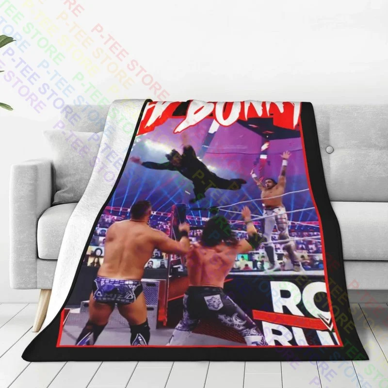 Bad Bunny Royal Rumble Splash Blanket Quilt Classic Plus Velvet Faux Fur Mink For Sofa Bedroom