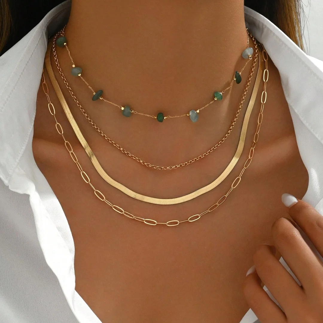 Collier en pierre naturelle douce et tendance pour femmes et filles, chaîne de clavicule en cristal Simple, ras du cou, nouveau cadeau d'été, bijoux