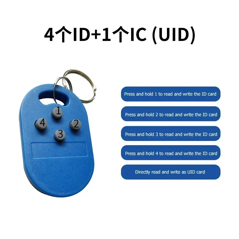 1/3pcs RFID Multiple Keyfob Changeable CUID Complex Keychain Tag 4 inch 125khz T5577 EM Writable IC 13.56Mhz M1k S50 UID