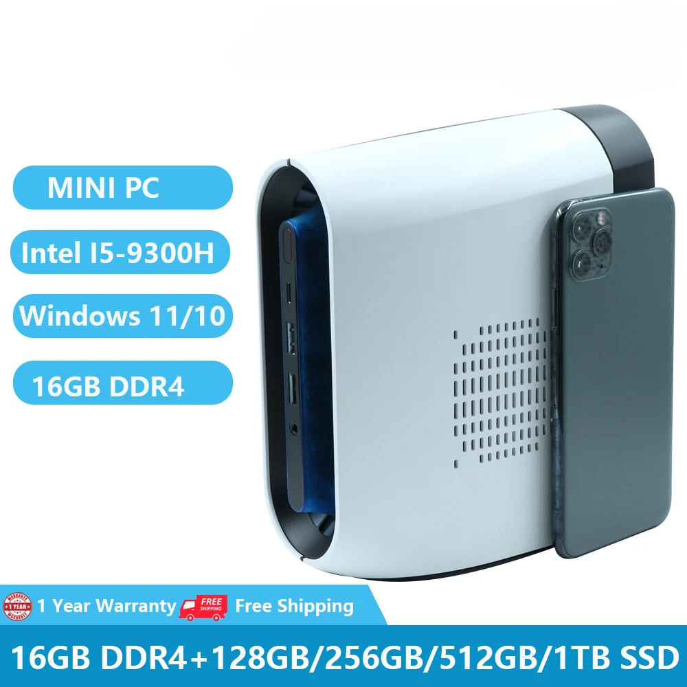 2022 portátil mini computador windows 10 desktop escritório micro computadores intel core I5-9300H 16gb + 1tb hdmi 6xusb minipc nuc pc wifi win11