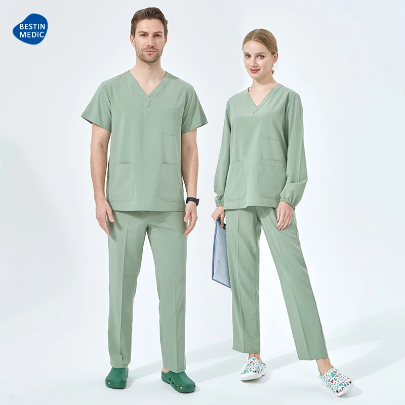 UltraAir™ Surgical Uniforms Hospital Nurse Scrub Set 3-Pocket Top 2-Pocket Pant Doctor Working Clothes Soft Quick Dry  S01