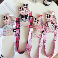 For Xiaomi Redmi 9 10 10A 12 13 10C 12C 13C 14C Note 8 9 9s 10 11 12 13 14 Pro Hello Kitty Park Case With Holder Rope