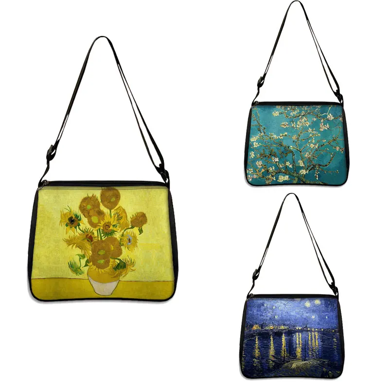 Van Gogh Shoulder Bag Art Oil Painting Graphic Canvas Shopping Bag Cute Female Harajuku Sunflower Tote Shopper Bag