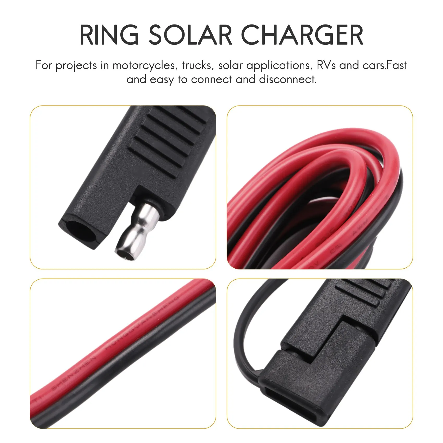 

Кабель-удлинитель SAE-SAE 6,5 футов (14AWG), быстроразъемный проводной жгут с разъемом постоянного тока для прицепов, автодомов, лодок, кемпингов, солнечных батарей