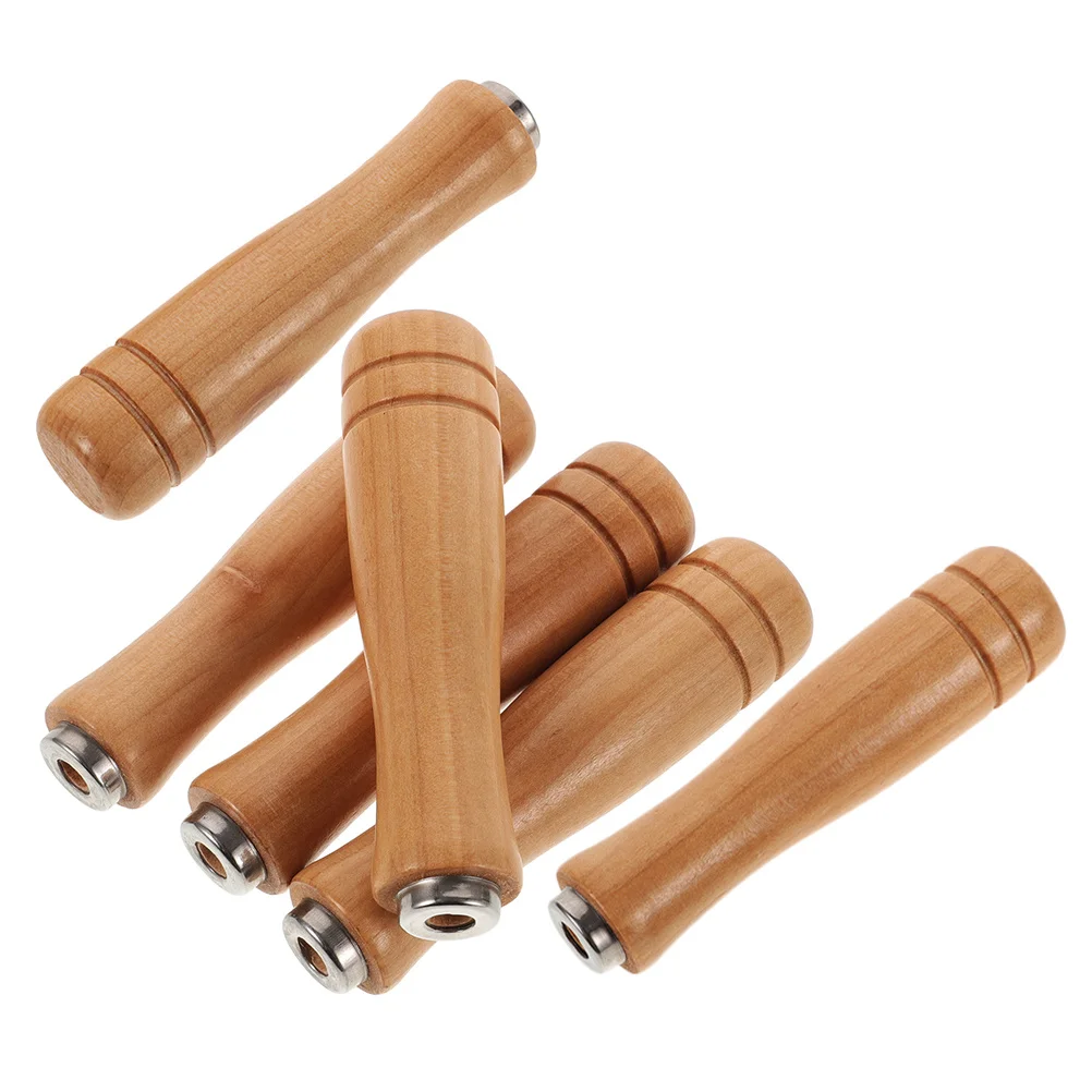 

6 Pcs Ergonomic Wood Handle File Grip Files Replacement Accessories Replacements