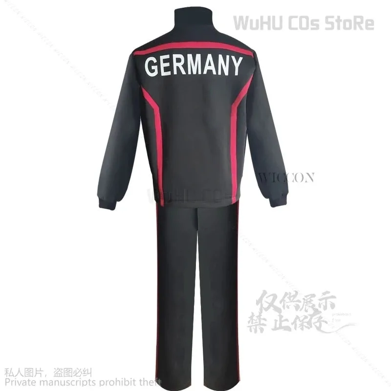 Anime Prince Of Tennis U-17 Jersey negro disfraz de Cosplay Tezuka Kunimitsu pelucas Top pantalones 4 Uds traje de juego de rol conjunto ropa deportiva; 6
