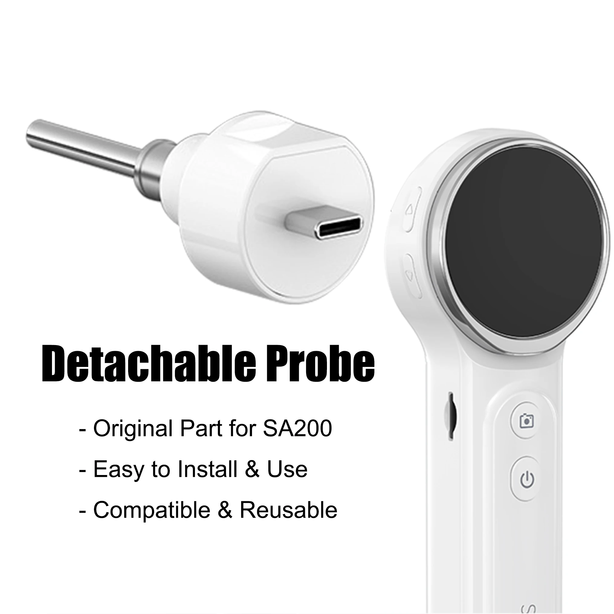 3.9mm Digital Visual Lens Probe Parts Accessory with 6 LED Light for Wireless HD Smart Endoscope Ear Scope Model SA200 Camera B1