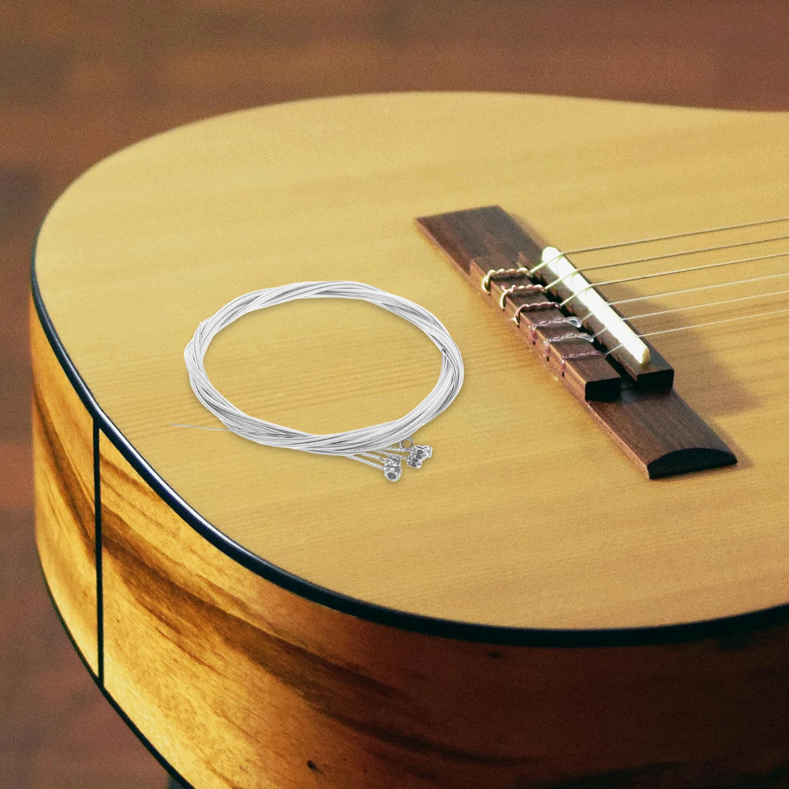 

6pcs Silver Plated Acoustic Steel Spare For Beginner Guitarists Performers Durable Long Lasting Tone Resonance Easy Frequent Use