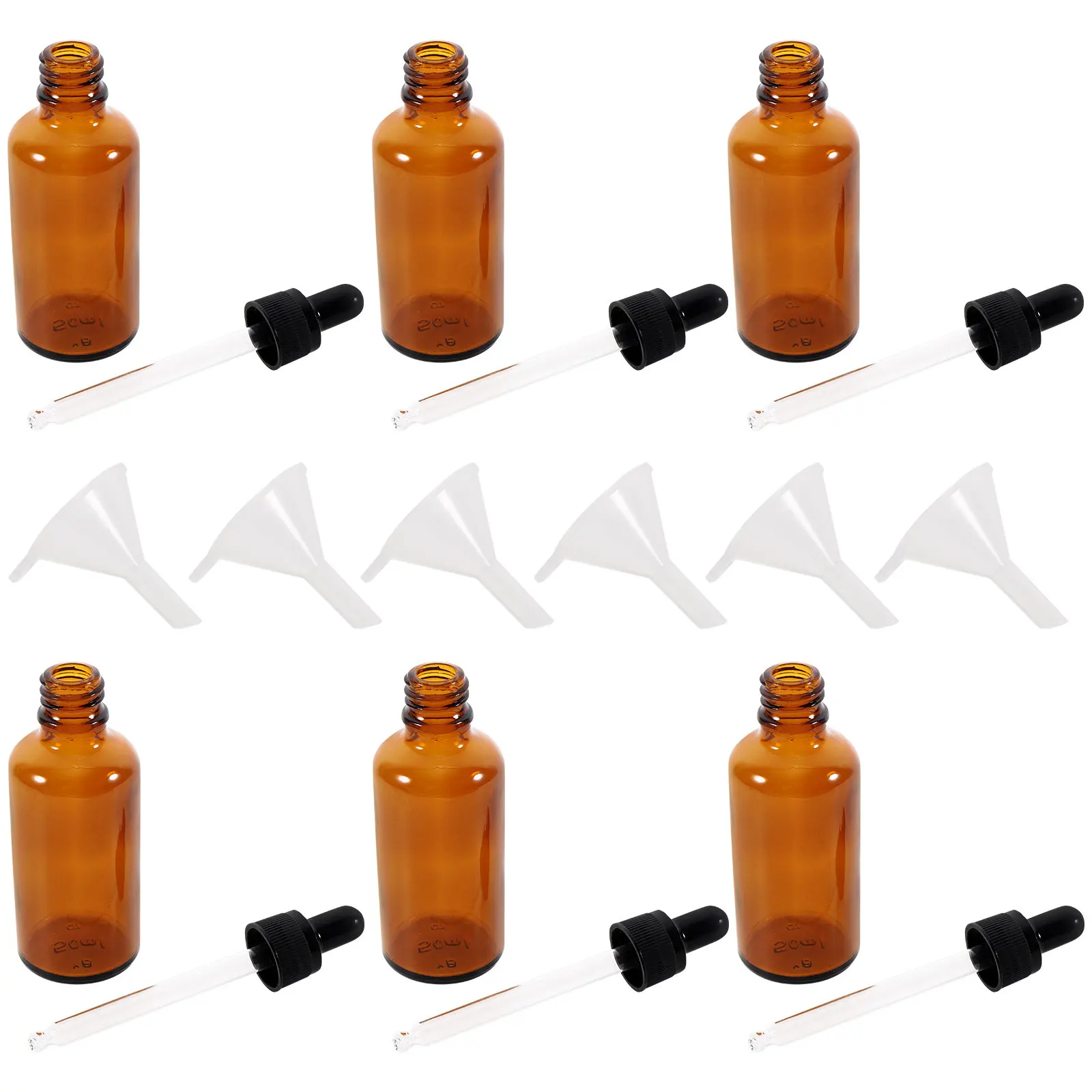 

6Pcs 50Ml Elegant Glass Essential Oil Bottles with Droppers Travel Perfume Sample Containers for Women Small Lightweight