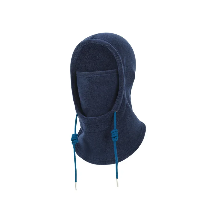 Autumn Winter Granular Fleece Balaclava Thick Fleece Lined Cold Protection Face Neck Integrated Hat for Outdoor Cycling
