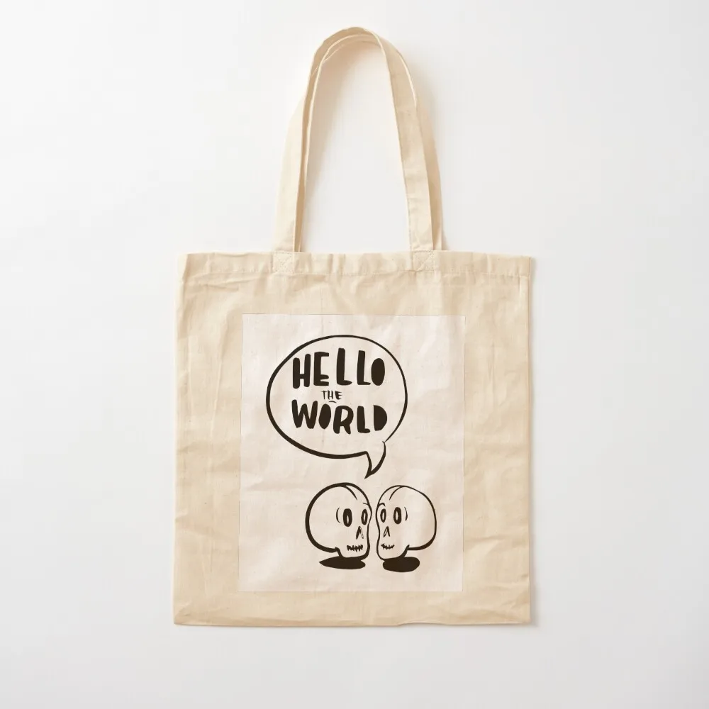 Hello the World Tote Bag supermarket folding bag Women's shopper bag sacs de shopping great