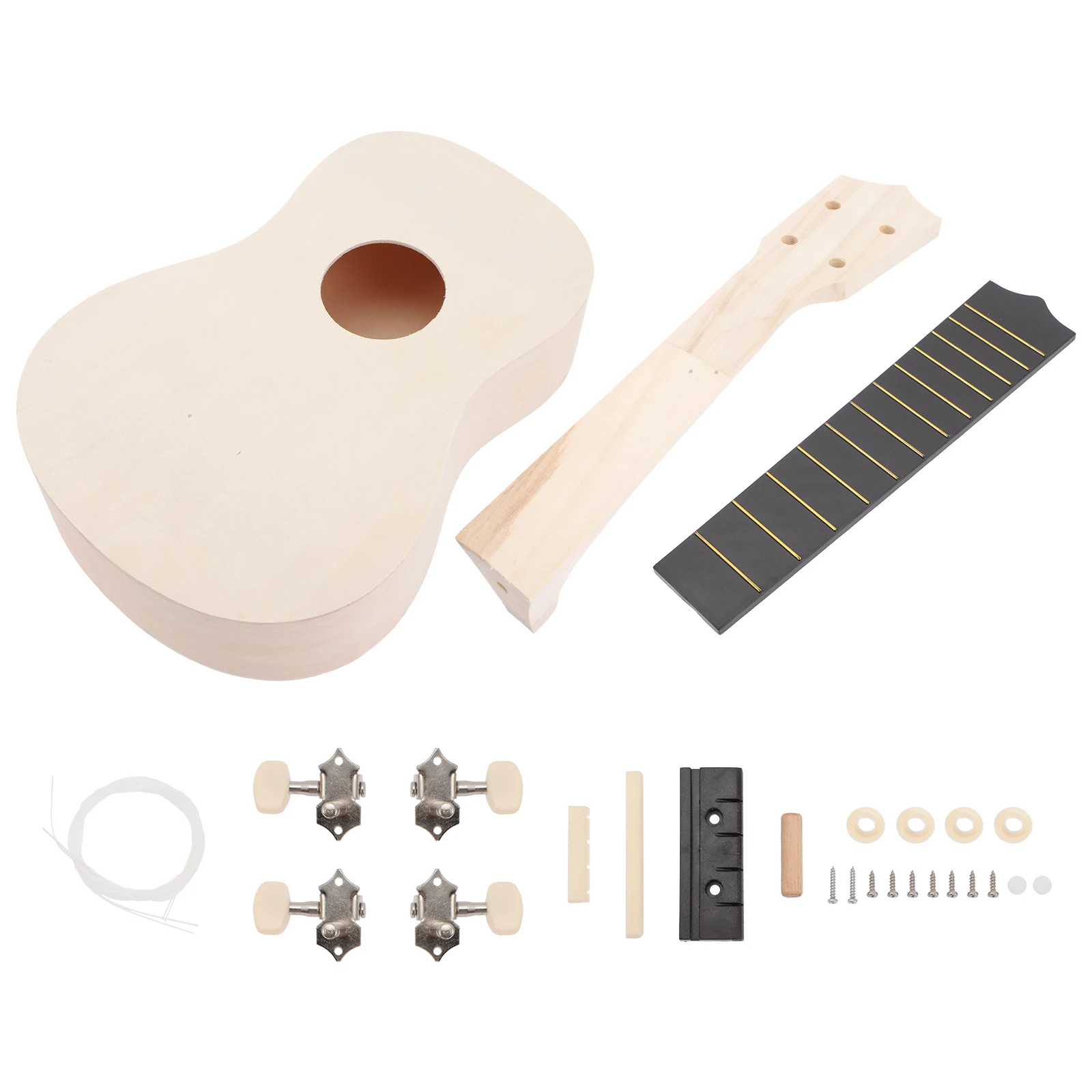 

1 set 1 Set Diy Ukulele Making Supplies Hand Made Assembly Kit For Kids Smooth Wood Creative Musical Instrument Gift Practical