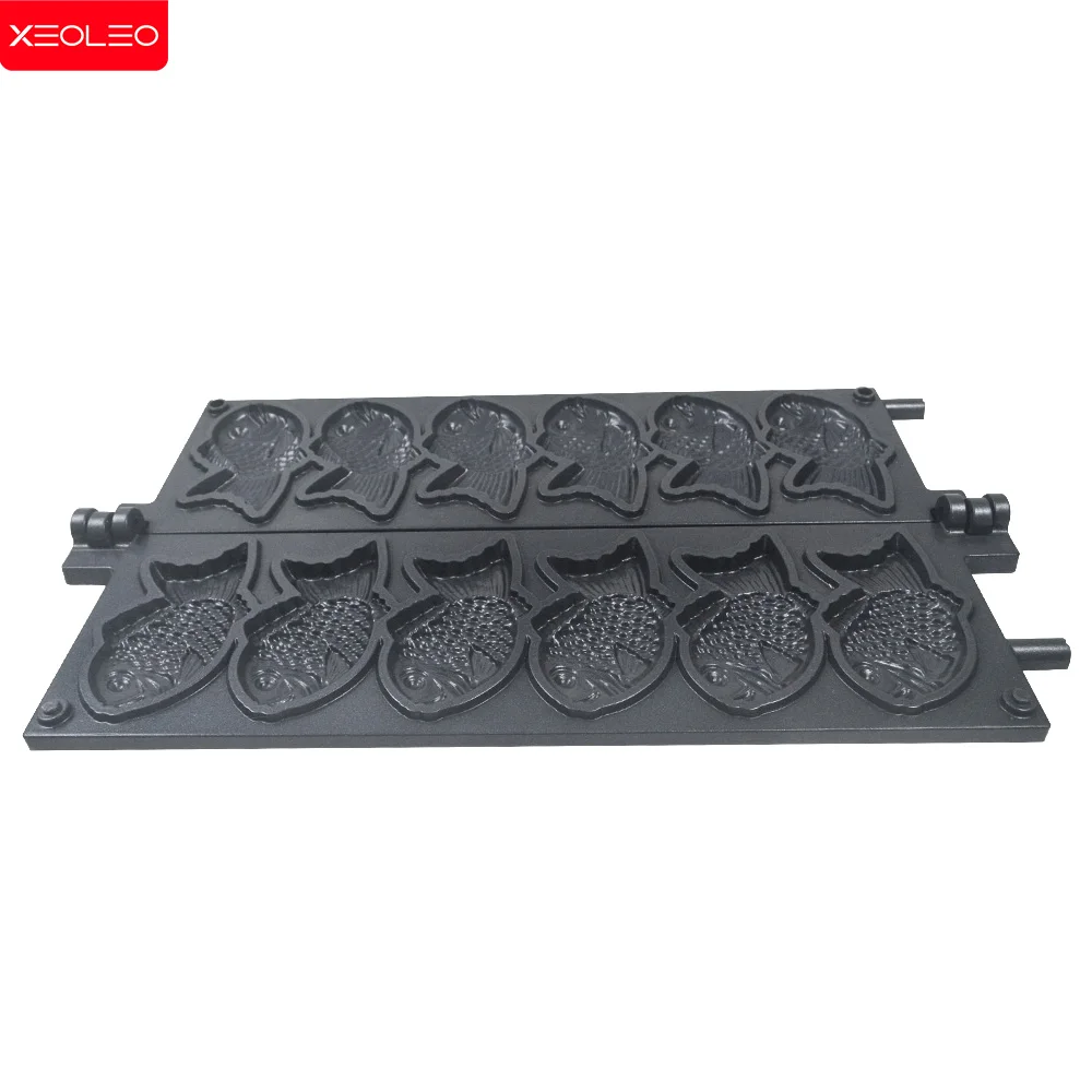 XEOLEO 6 PCS Molde para Fabricante de Taiyaki / Molde para Máquina de Waffle em Forma de Peixe / Peças para Fabricante de Waffle