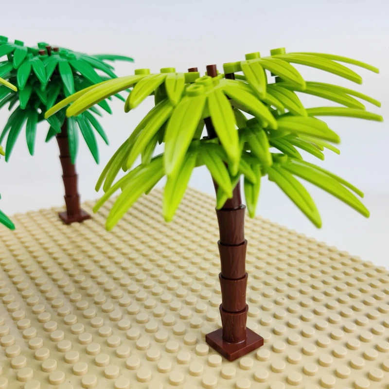 Building Blocks Palm Coconut Tree Green Garden Landscape Tropical Beach Plant Block Toy Compatible Lego Bricks Toy for Children