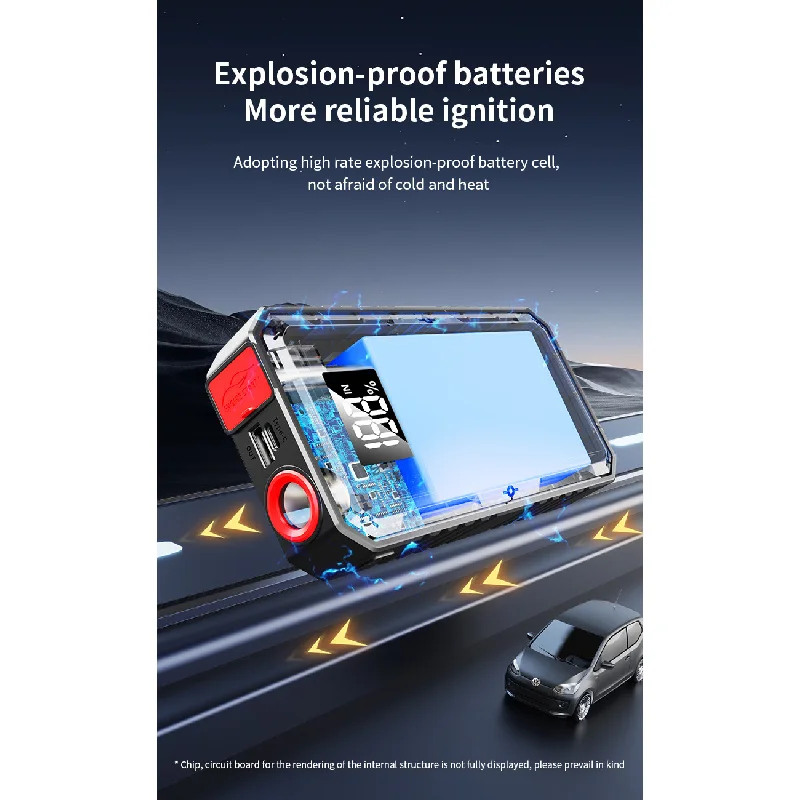 

12V Portable Charger Car Starting Device 16000mAh 6000A Auto Battery Emergency Boosters With Digital Display