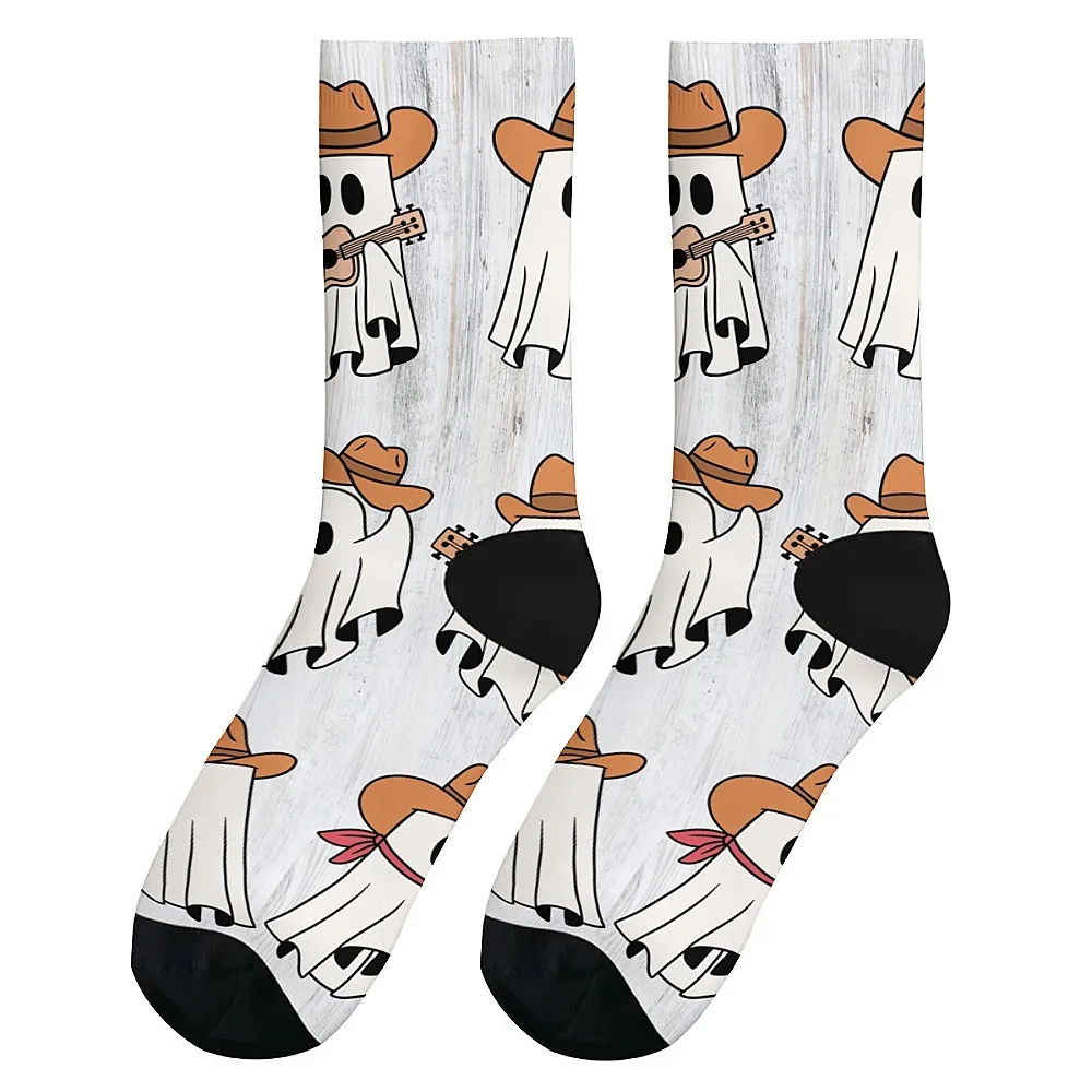 جوارب شبح فنية مطبوعة متعددة الاستخدامات للرجال، هدية مثالية عصرية ولطيفة ومتعددة الاستخدامات وقابلة للتنفس ودافئة