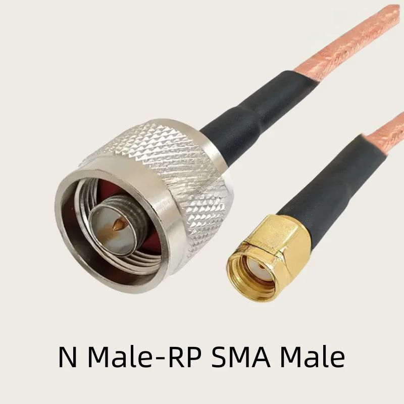 كابلات توصيل ضفيرة محورية RF ، قابس ذكر إلى SMA وموصل مقبس أنثى ، RP SMA إلى N ، كابل RG142