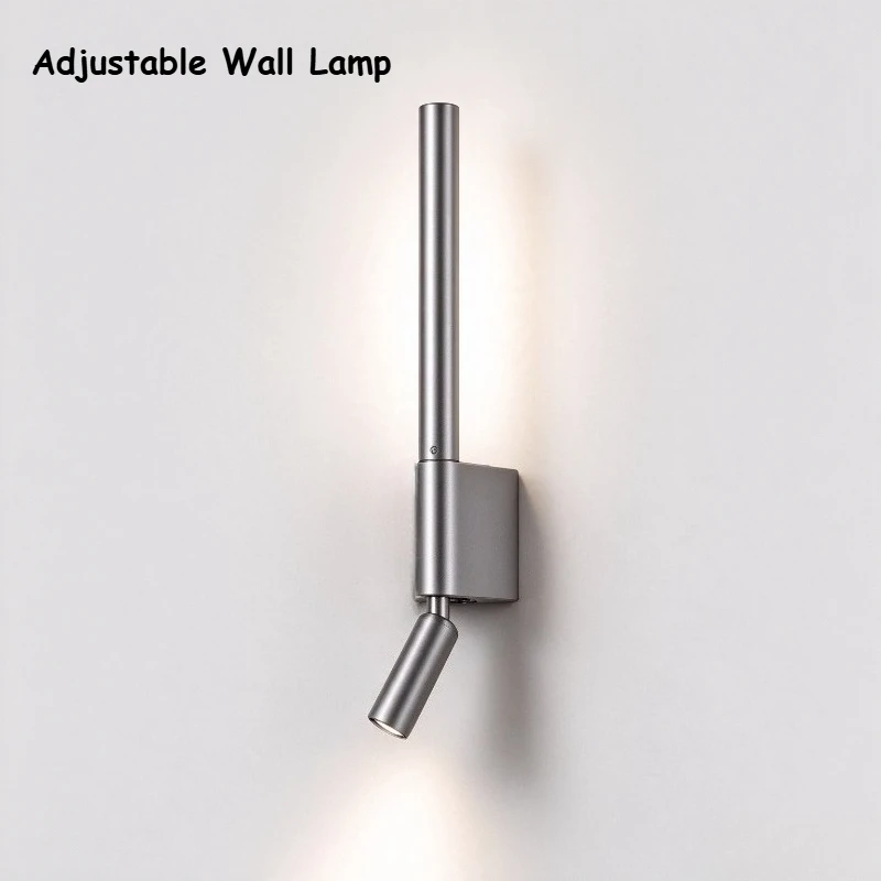 Modern Bedside Wall Lamp Rotation Adjustable Wall Light Reading Light with Switch Minimalist Nordic Hotel Room Master Bedroom