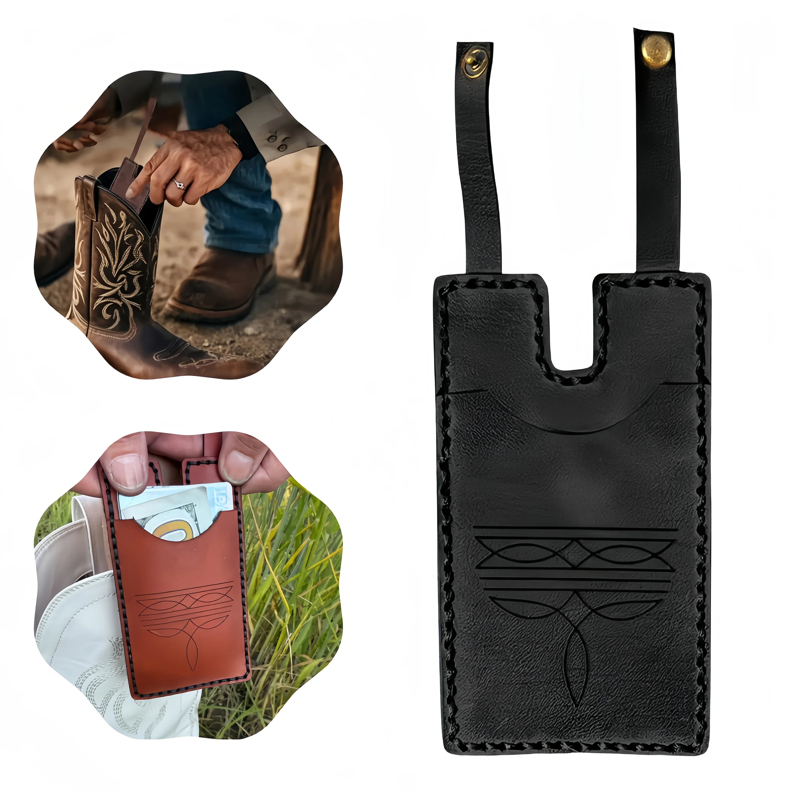 Novelty Western Boot Wallet - Small Portable Wallet with Snap, Ladies Multifunctional Storage Wallet, Unique Card Clip, Card Pack, Coin Wallet, Mini Wallet, Perfect for Going Out Dancing and Daily Use