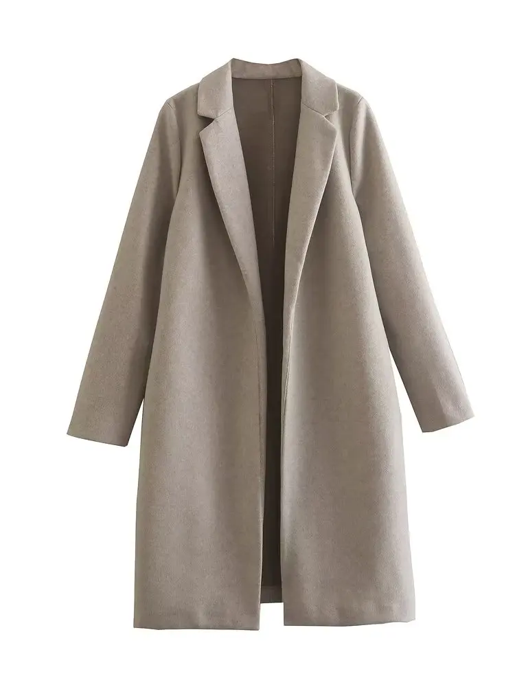 

Faionable Oversized Long Sve Collared Open Cardigan Coat Women's Autumn Winter New Arrival Premium Quali Wool Blend