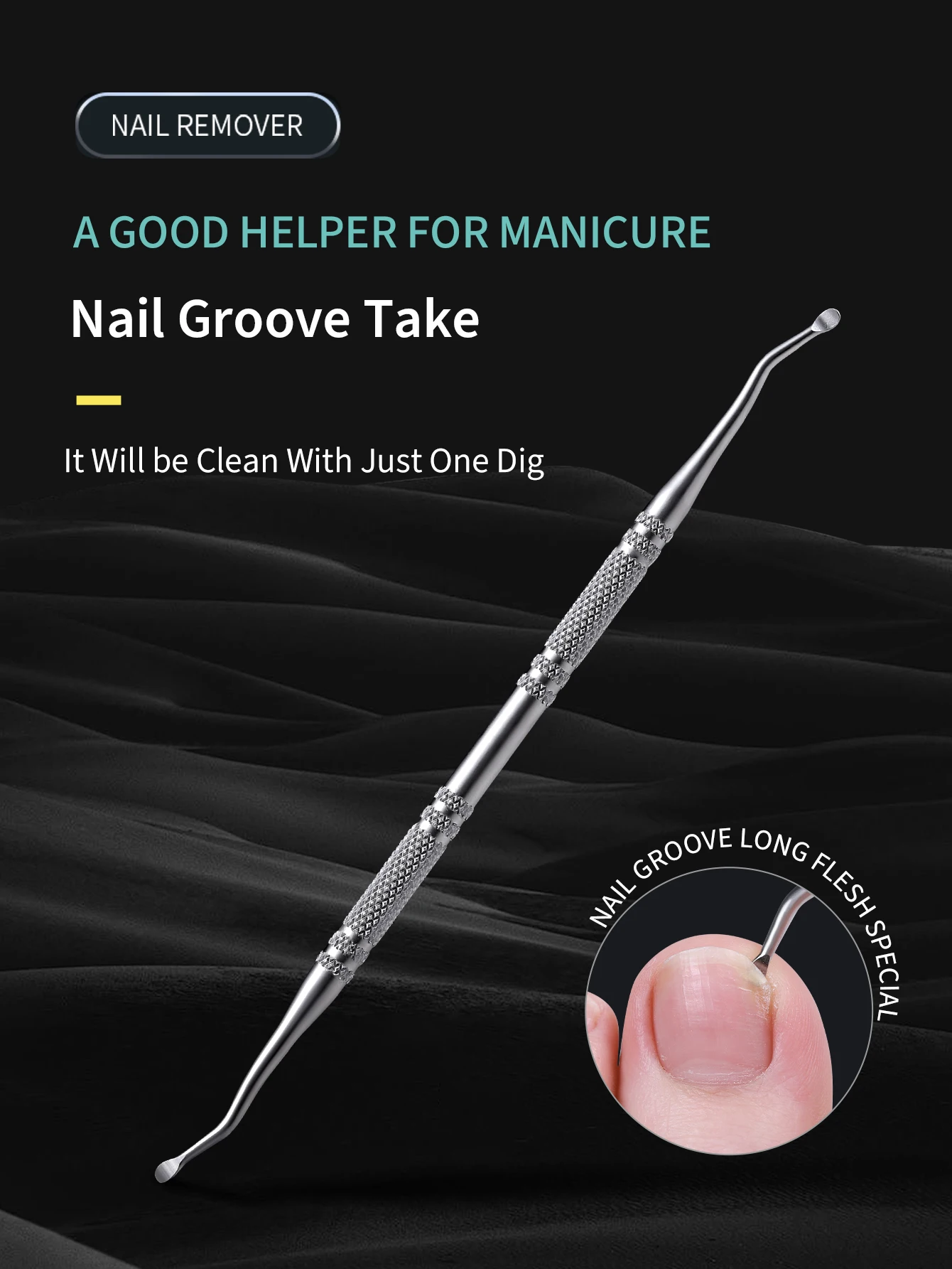 Foot Nail Groove Specialized Nail Remover, Dirt Cleaning Nail Tool, Stainless Steel Shaver For Foot Repair