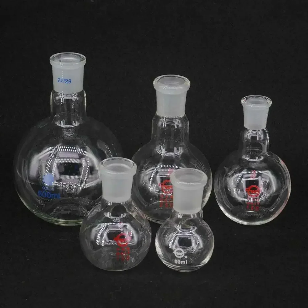 

500ml 1000ml Borosilicate Glass 19/26 24/29 29/32 One Mouth Short Neck Flat Bottom Flask Boiling For Lab