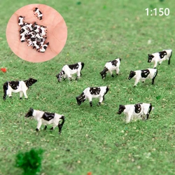 Modelo de animales de vaca en miniatura a escala N 1:150, ABS Palstic Cattle Toys para granja, mesa de arena, materiales de diseño de escena, Kits de Diorama, 25 piezas