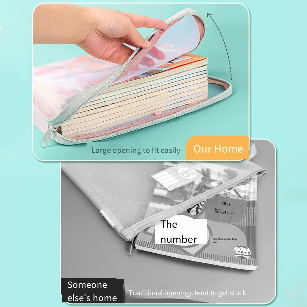 Large Capacity Test Paper Storage Bag Mesh Transparent File Pocket Multi Color Durable File Folder Bag School Office Supplies