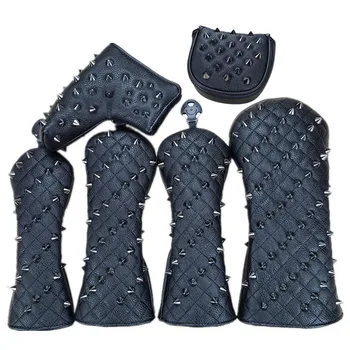 Perçinler Golf Kulübü Başörtüsü Woods # 1 # 3 # 5'li Sürücü Fairway Woods Hibrit Blade Mallet Atıcı Su Geçirmez PU Koruyucu Kapak Yeni