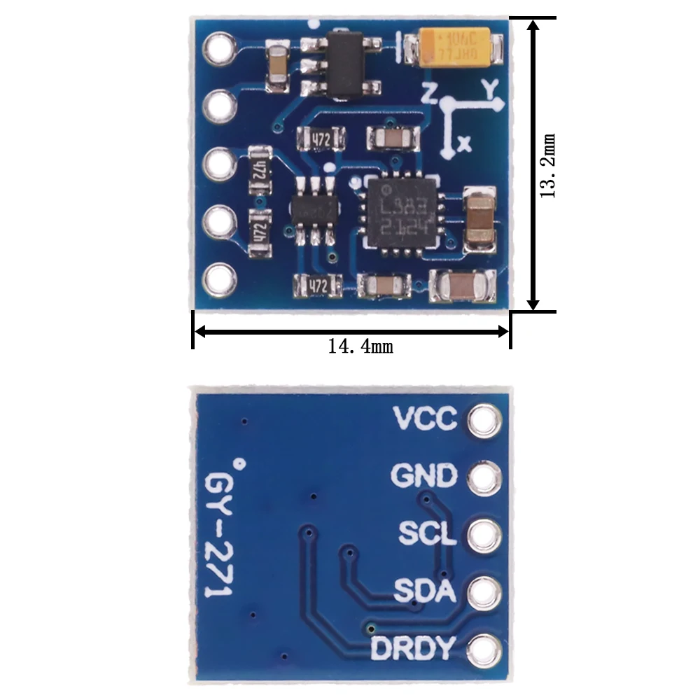 HMC5883 L883 GY-271 3V-5V potrójna trójosiowy 3-osiowy kompas magnetometr płyta modułu czujnika HMC5883L dla Arduino importowane chipy