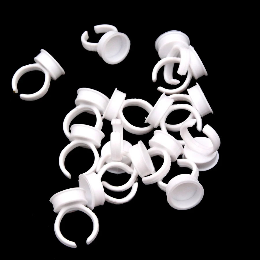 100PCS Disposable Plastic Tattoo Ring Cups Medium Size Tattoo Pigment Ink Cup Holder Permanent Makeup Microblading Supplies