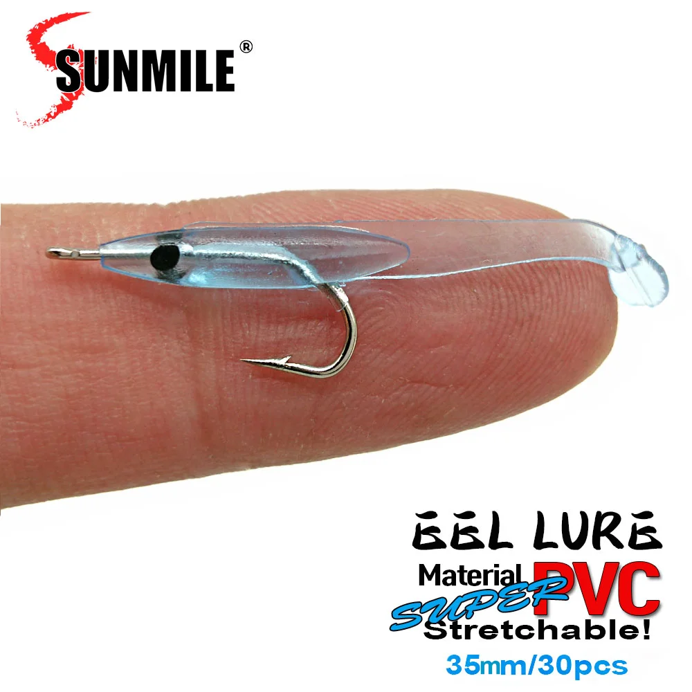 SUNMILE 30pcs Eel Soft Fishing Lure 35mm PescaTackle Wobblers Fish Lures Carp Leurre Souple Soft Baits