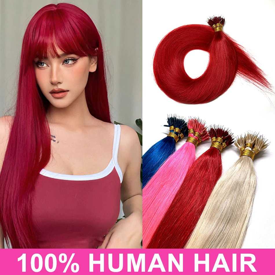 Nano Ring Human Hair Extensions Remy Hair Extensions 0.8g/Pc Microlinks Natural Hair Balayage Blonde 16--26Inch 50 100Strands