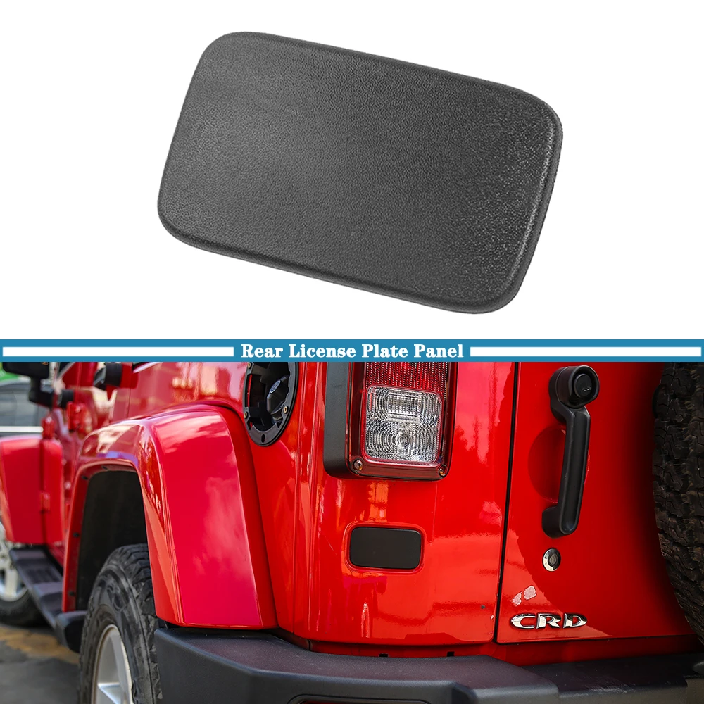 Car Rear License Plate Delete Panel Decoration Trim Cover for Jeep Wrangler JK 2007-2018 2/4-Door Exterior Accessories Black