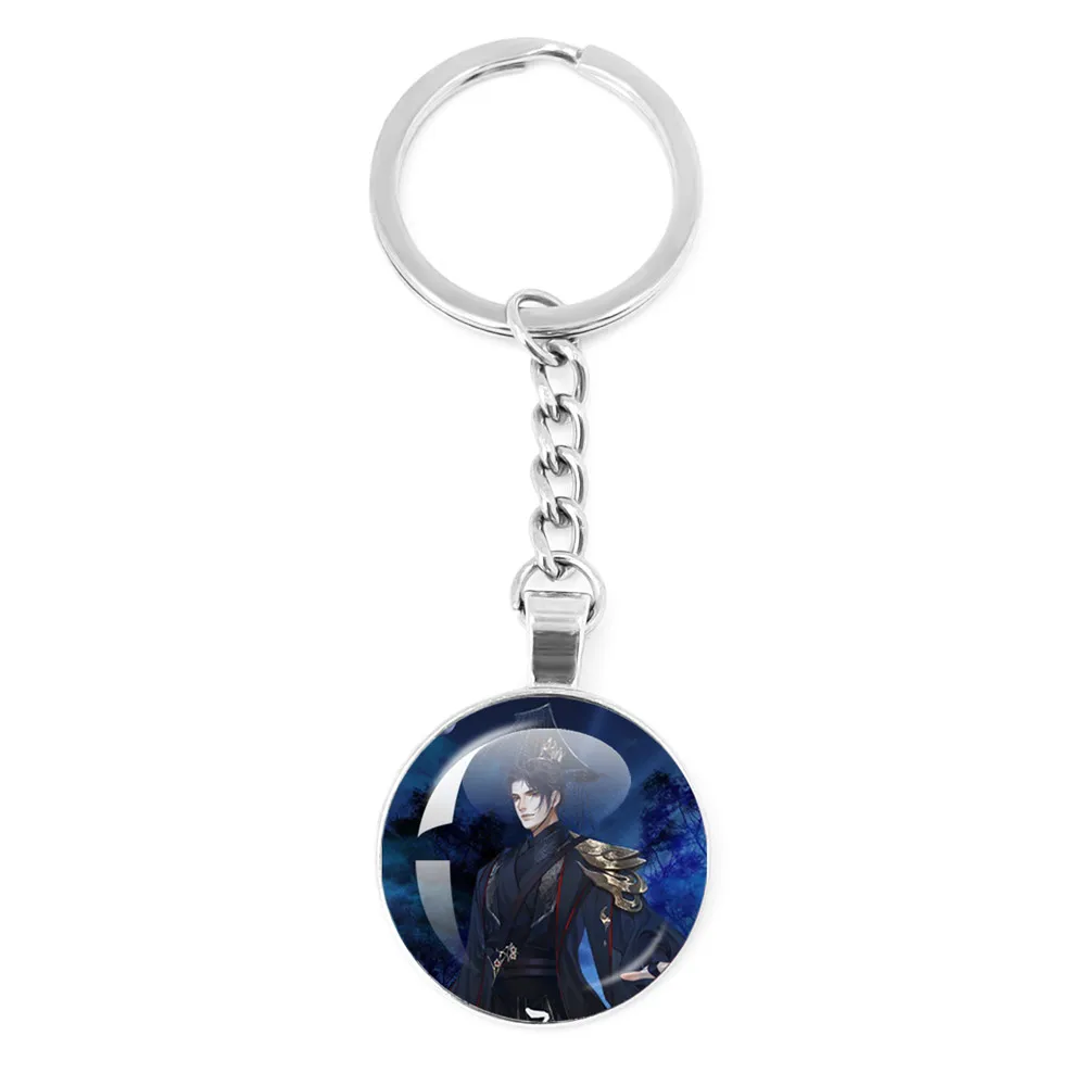 The Husky and His White Cat Shizun ErHa Mo Ran Chu WanNing Cosplay Anime Glass Cabochon Pendant Keychain دوستوں کو تحفے