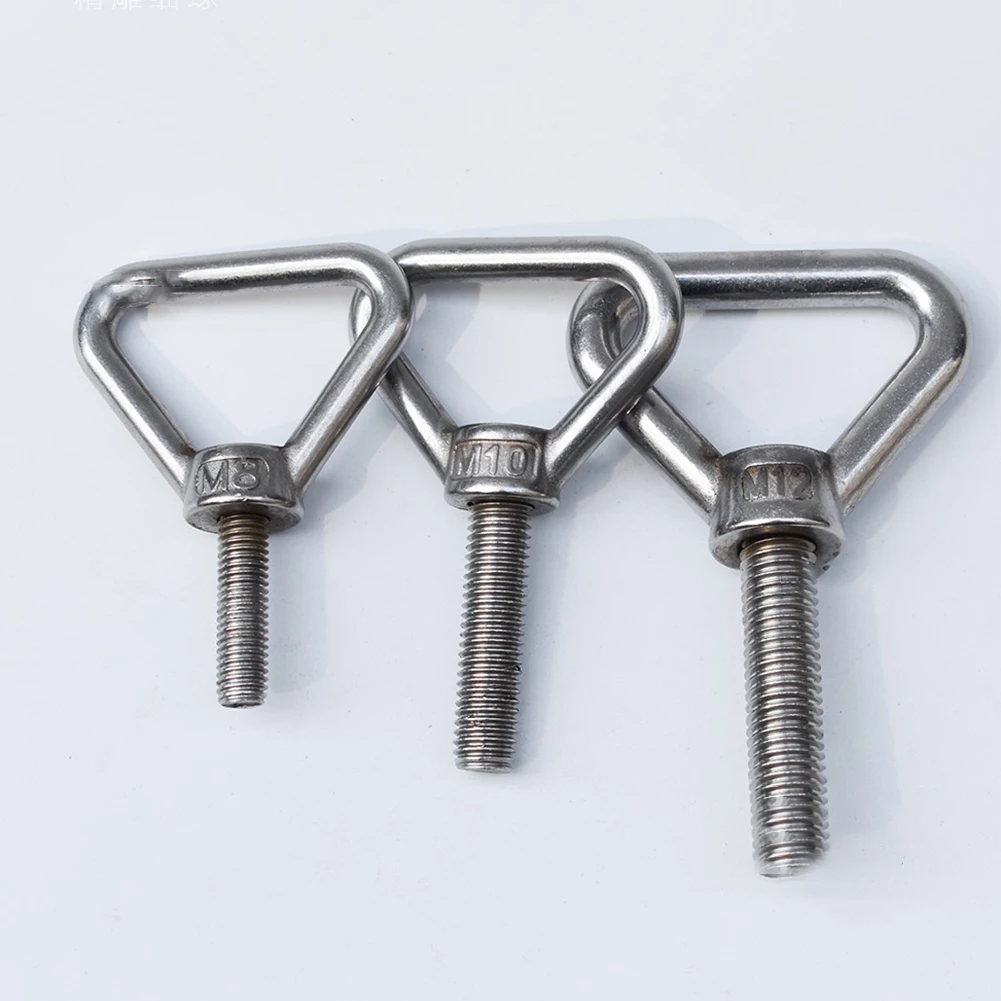 304 الفولاذ المقاوم للصدأ مثلث مسمار بعروة M8/M10/M12 مثلث رفع مسامير العين الثقيلة ملحومة الحاملة مثلث رفع الدائري #1