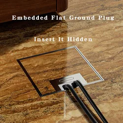130mm*130mm Embedded Flat Ground Plug Insert It Hidden Floor Socket US UK UN Standard Universal Inlaid Marble Floor Socket