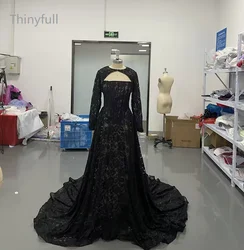 Thinyfull A-line Lace Prom Dresses Full Sleeves Evening Party Gown Long 2025 Formal Occasion Dress Robe De Soirée Customized