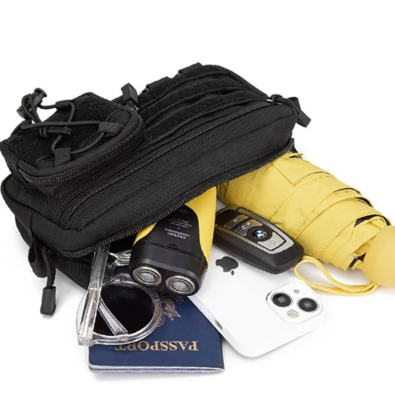 التكتيكية مول الإدارة الأفقية الحقيبة مع الجبهة الرباط جيب EMT وحدات الحقيبة EDC فائدة المنظم حقيبة الخصر في الهواء الطلق