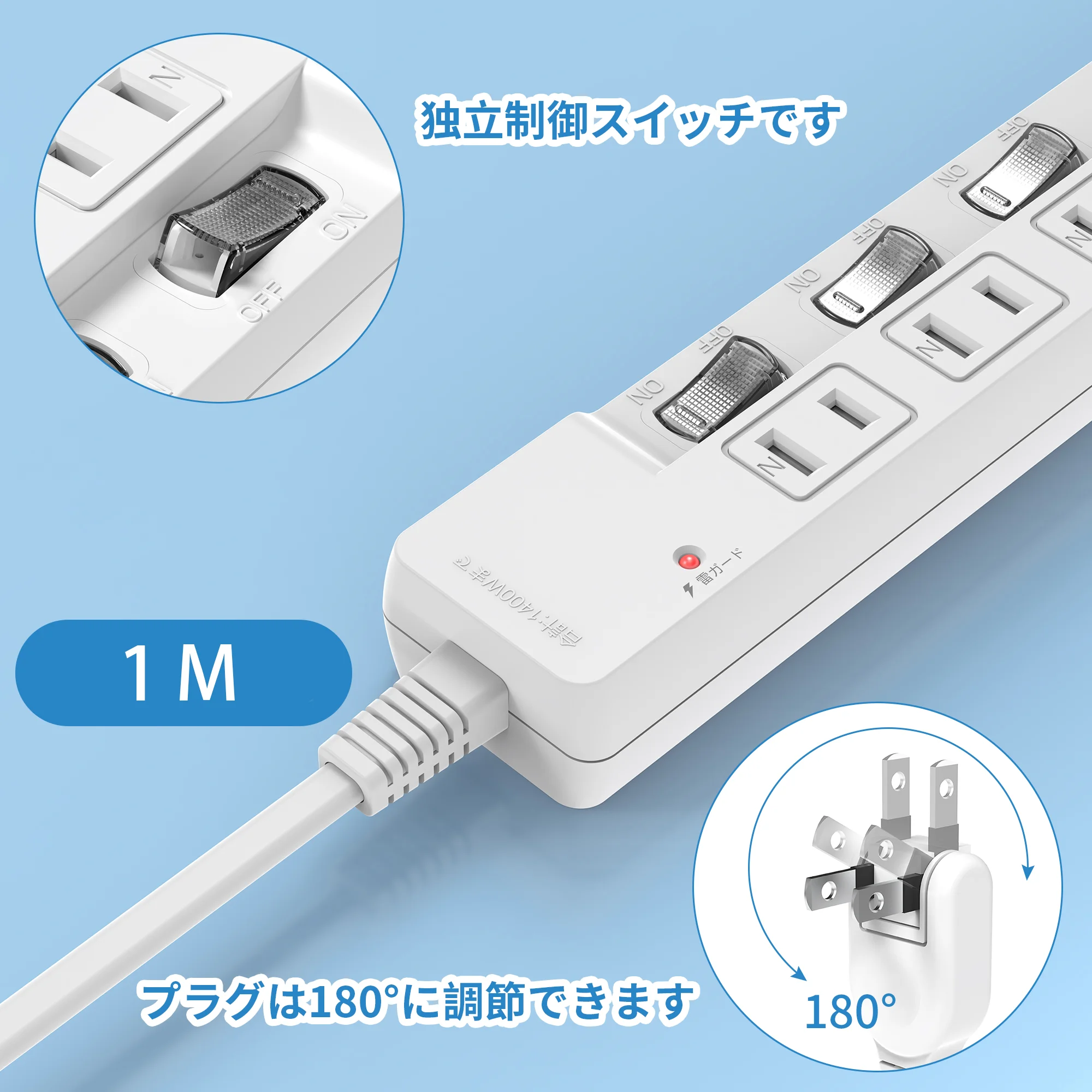 White 4-Socket Power Strip. Ea - Kitchen Appliances Stores ulasan dan harga