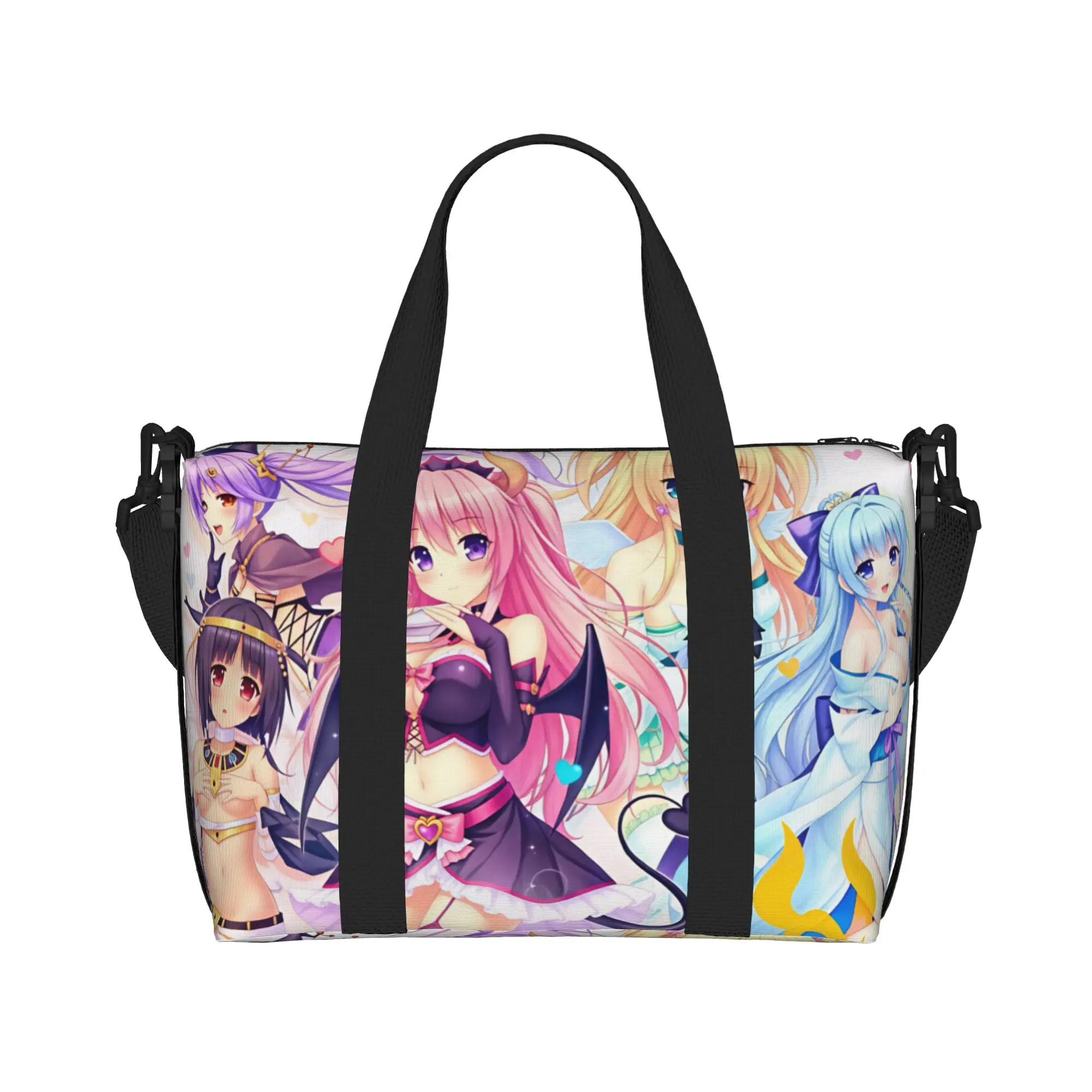 Custom Boku to Koi Suru Ponkotsu Akuma Grocery Tote Shopping Bags Women Large Capacity Game Beach Gym Travel Bags