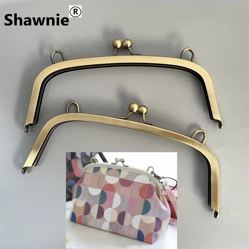 21 cm saco de acessórios diy beijo bloqueio bolsa quadro com gancho saco parte nenhum parafuso artesanato ferragem metal peças bronze cor cabide